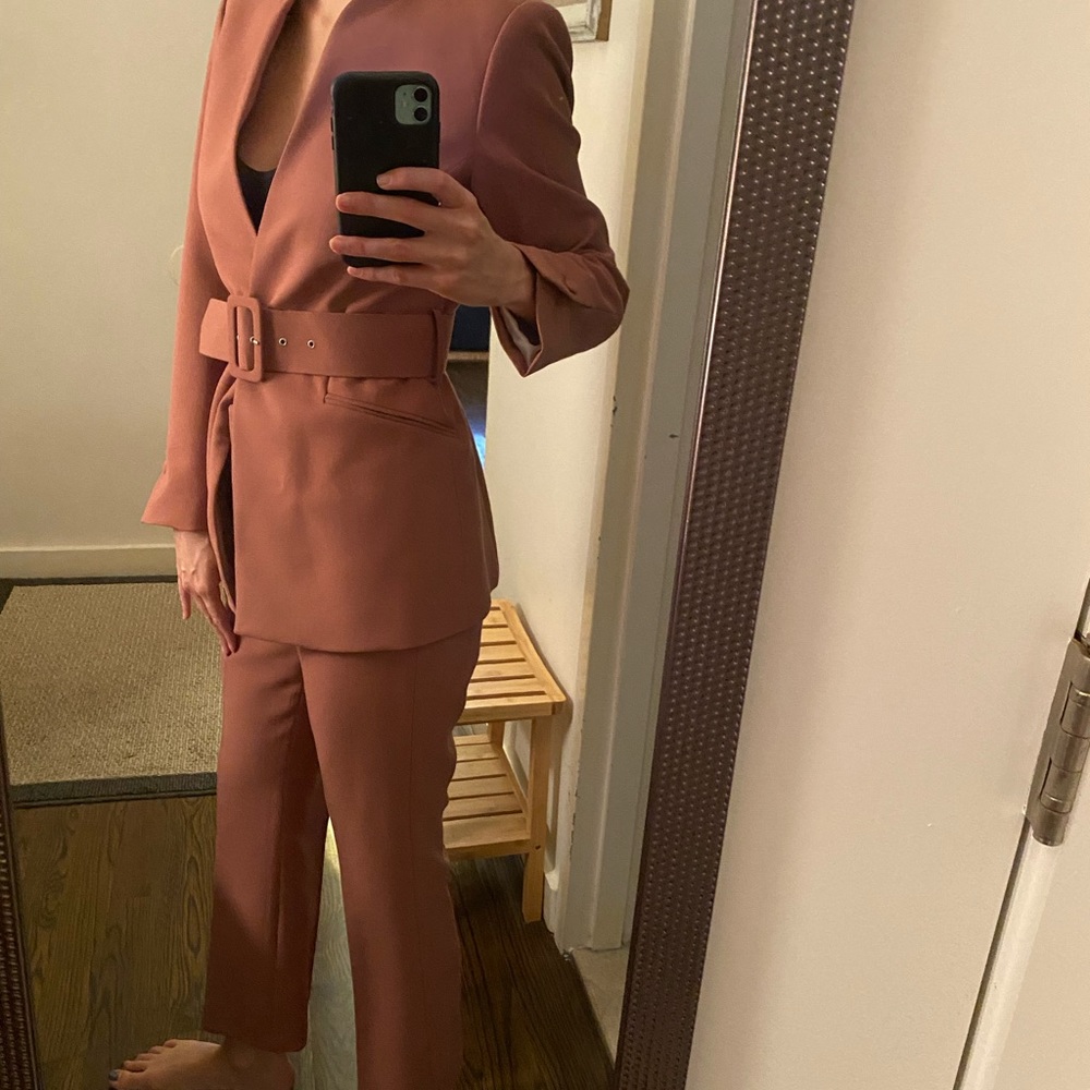 Zara Camel Blazer with Belt - Picture 3 of 8